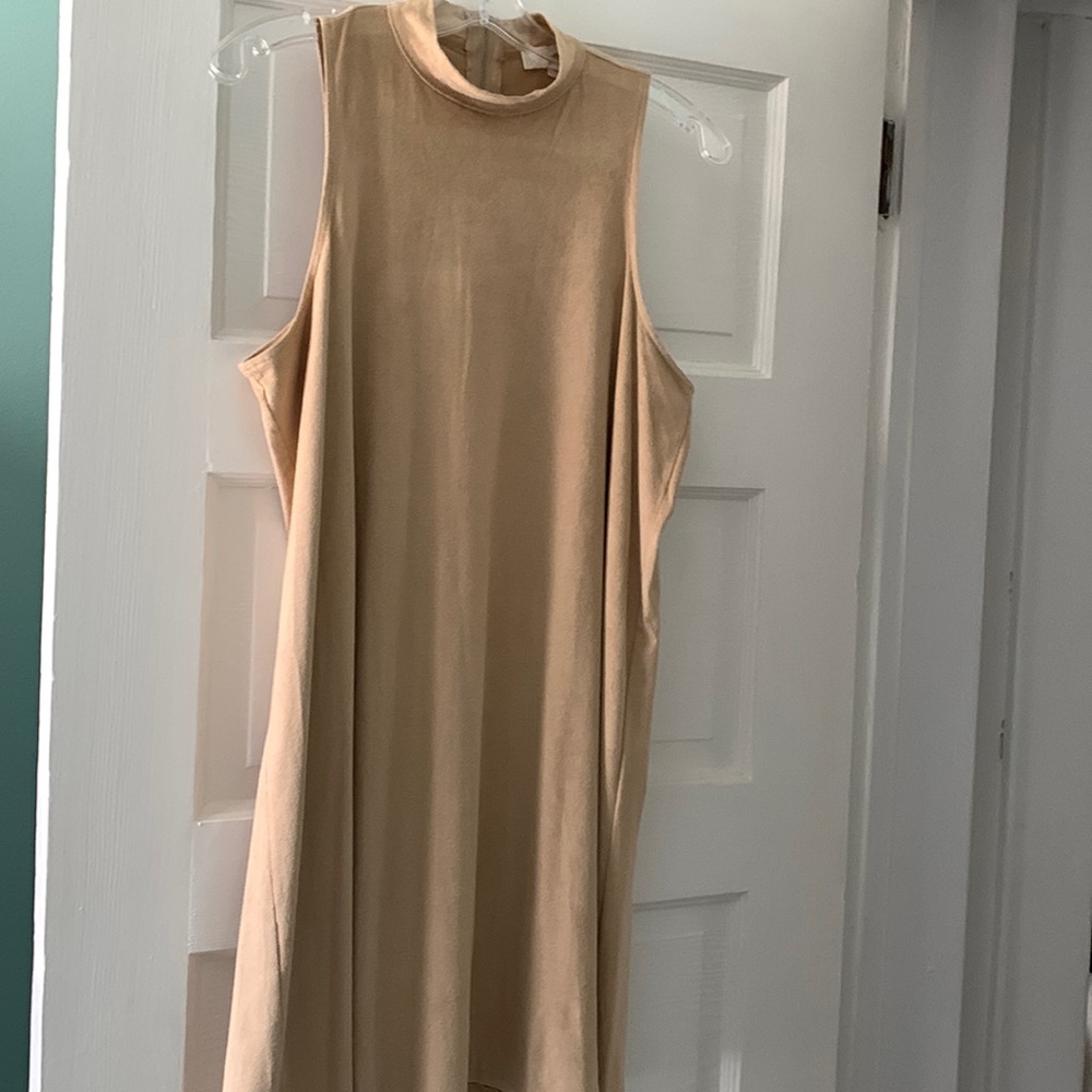 Faux Suede Lightweight Sleeveless Dress